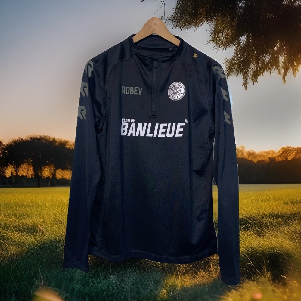 Robey Clan De Banlieue France‎ Street Wear Quarter Zip Shirt Men M Graphics